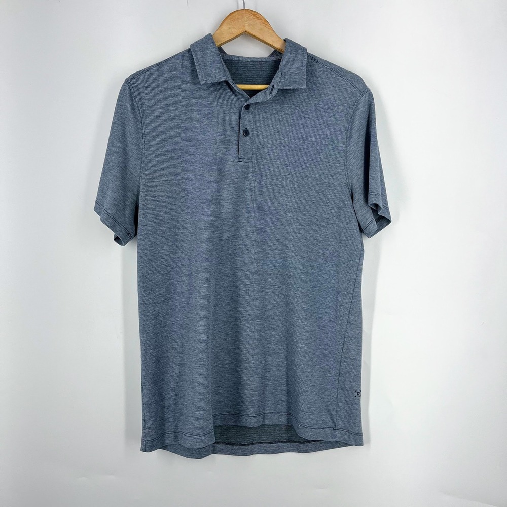 Lululemon Evolution Polo Shirt Mens Heathered Short Sleeve Golf Top SZ L